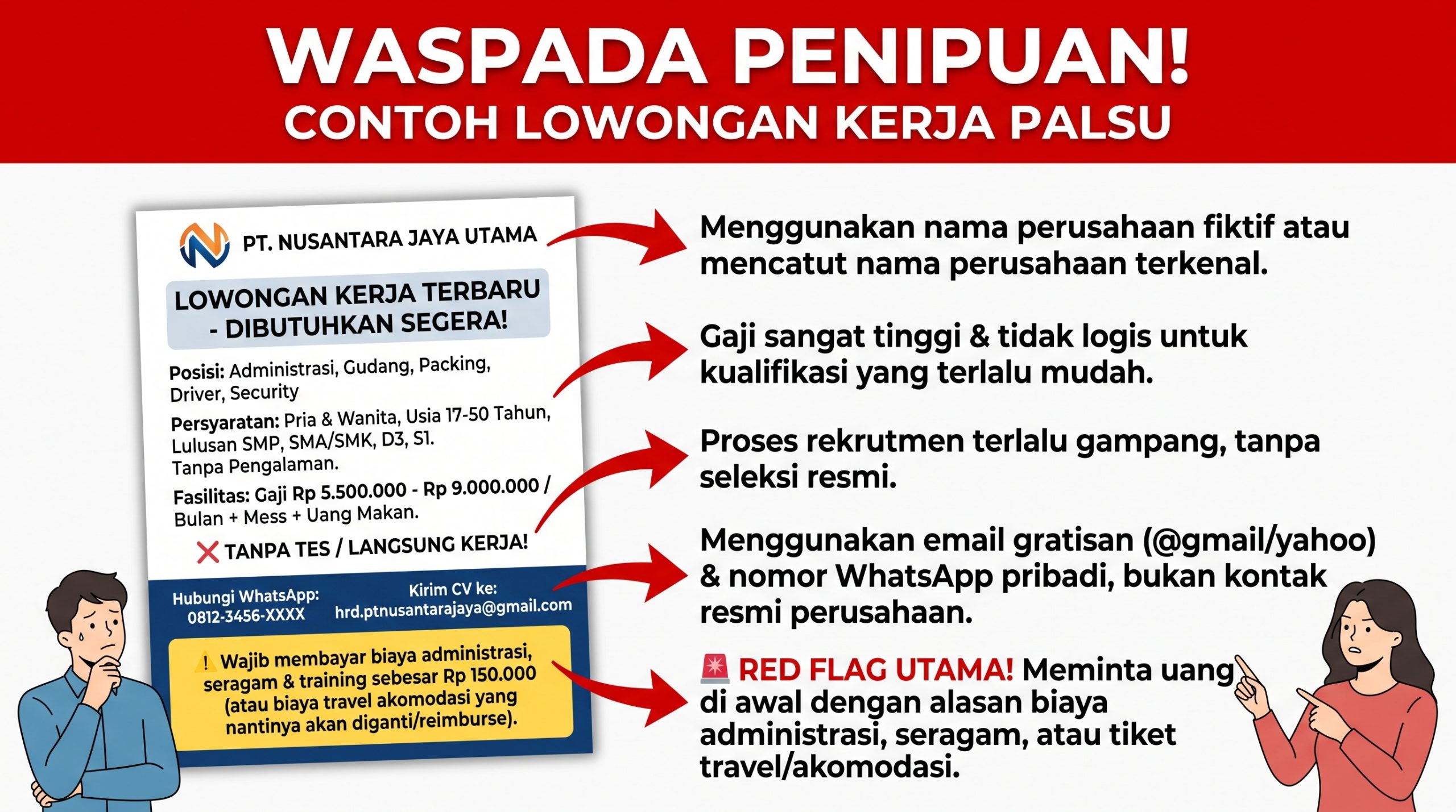 contoh penipuan lowongan kerja