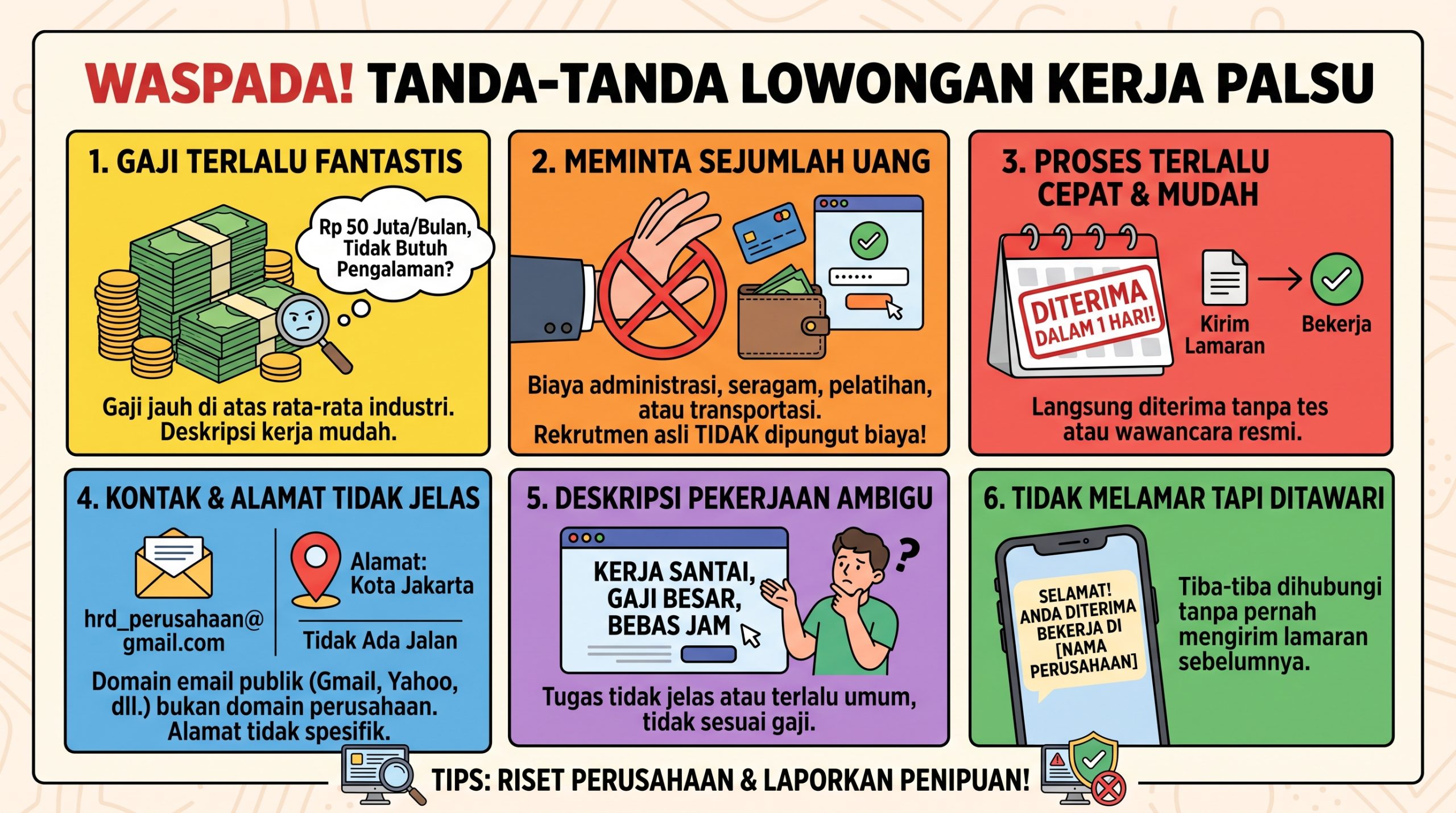 tanda lowongan kerja palsu
